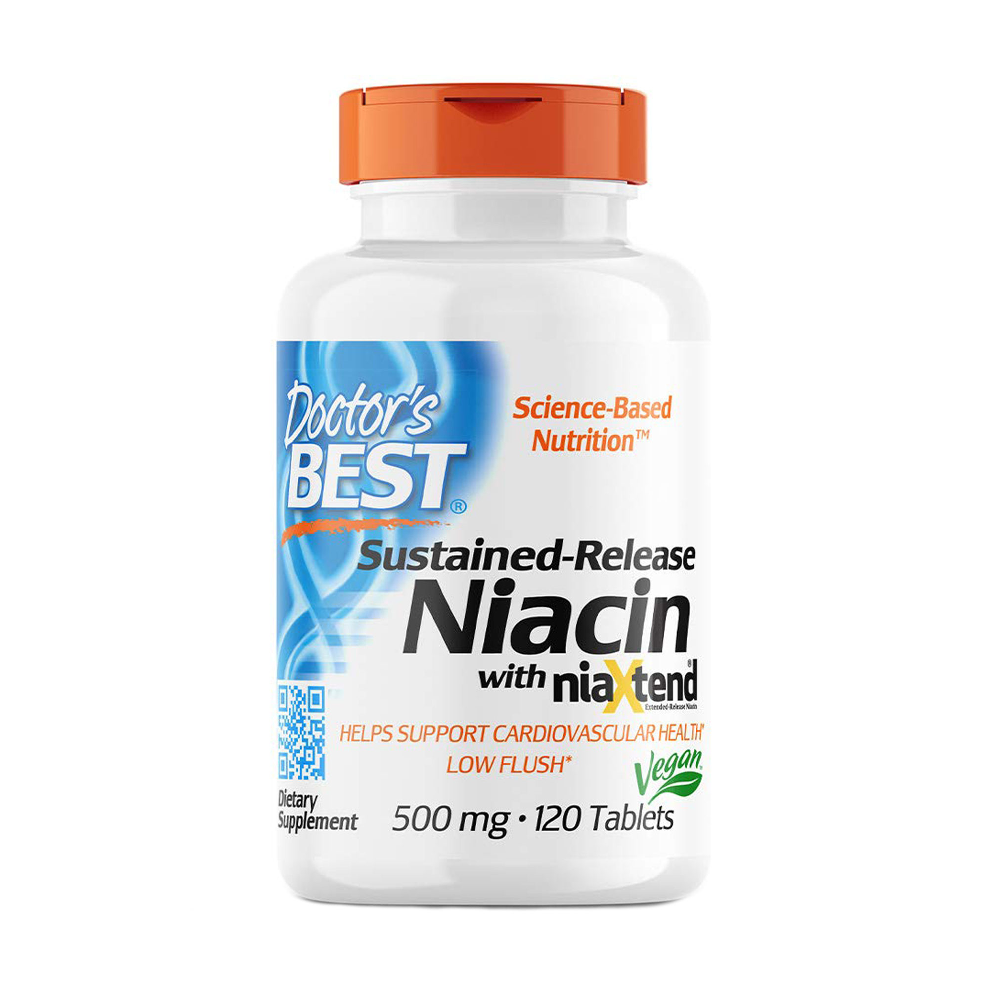 Ніацин Doctor's Best Sustained-Release Niacin With NiaXtend 500 мг, 120 таблеток